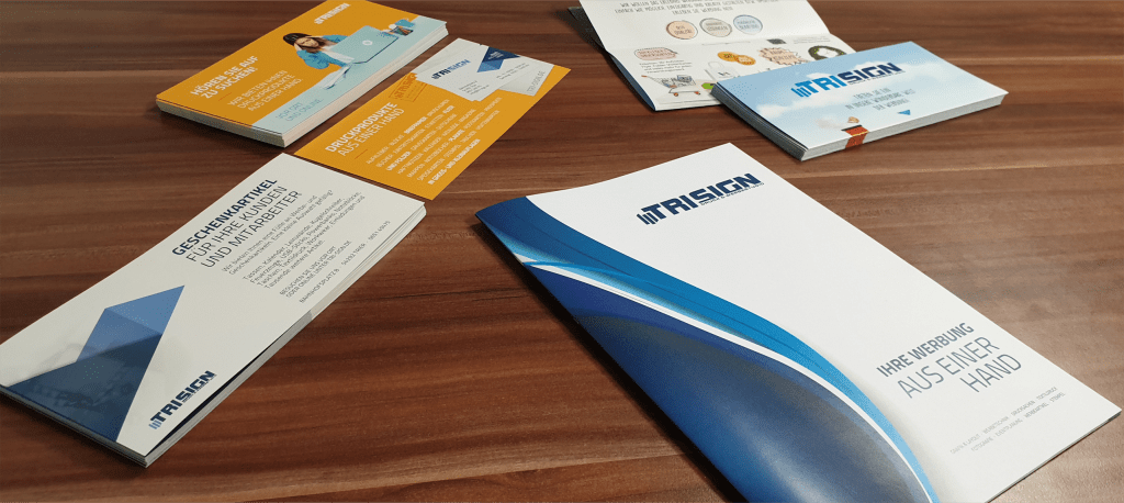 Flyer, Gutscheine und Werbemappe für Tri-Sign Druck-& Werbestudio