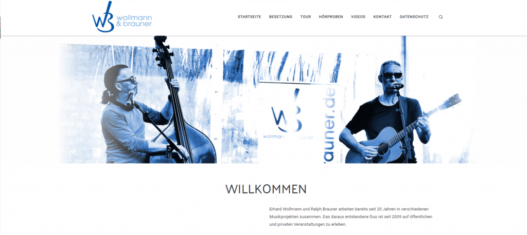 Desktopansicht der Website von Wollmann & Brauner